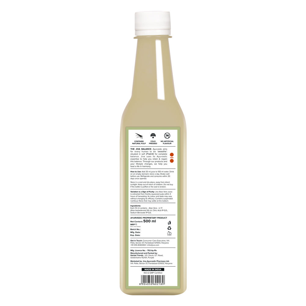 Jiva Aloe Vera Juice, 500 ml, Pack of 1 