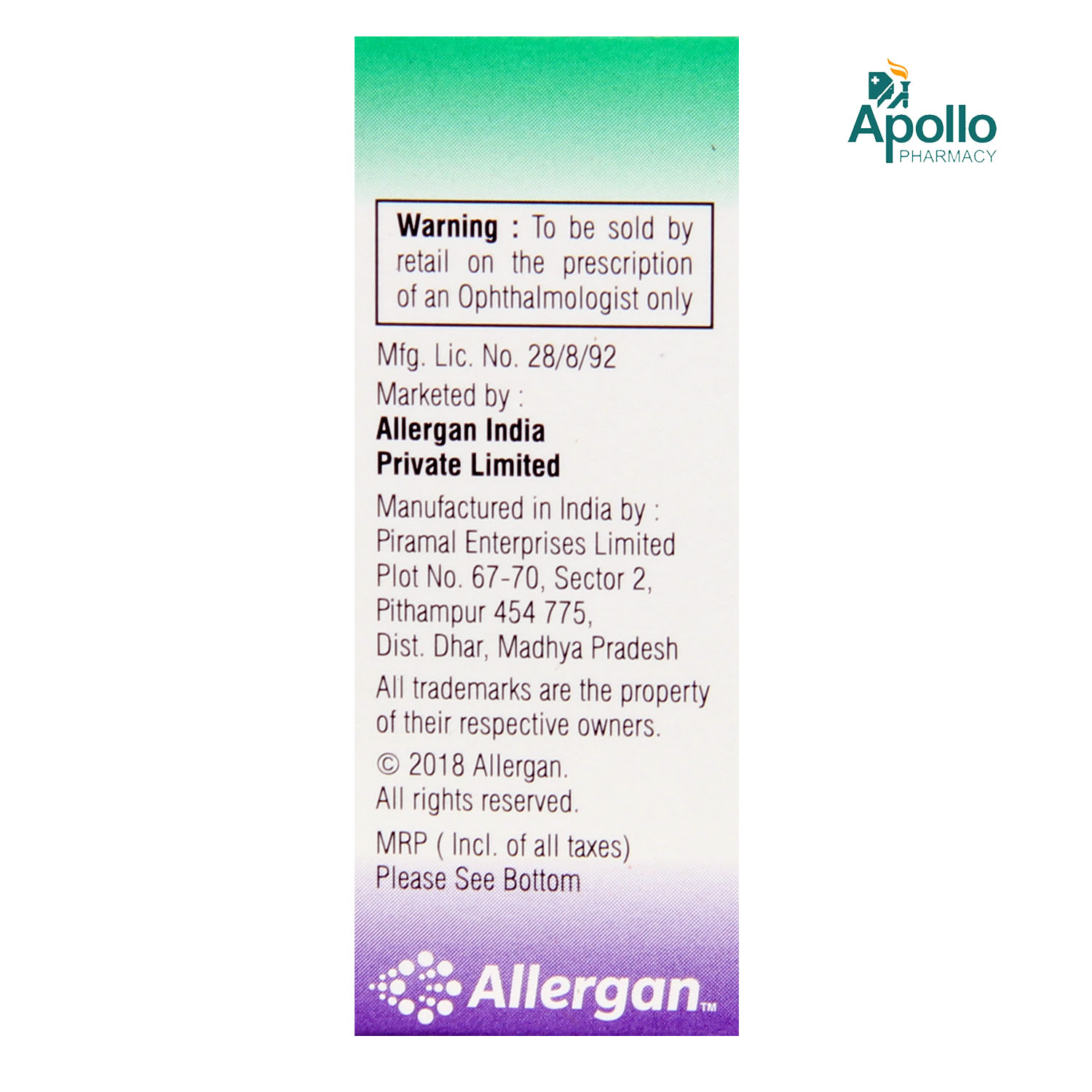 Alphagan Eye Drops 5ml Price, Uses, Side Effects, Composition Apollo
