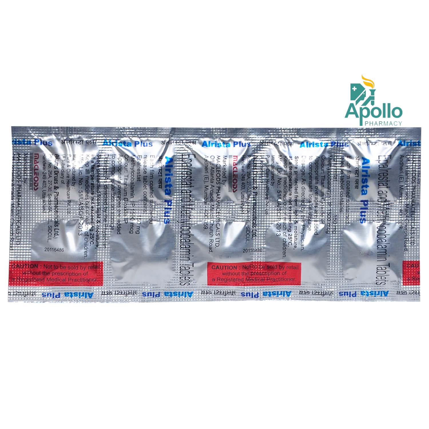 Alrista Plus Tablet 10's, Pack of 10 TABLETS Alrista Plus Tablet 10's, Pack of 10 TABLETS