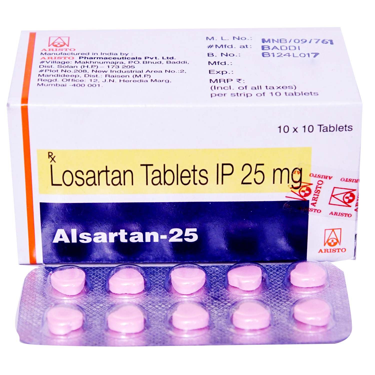 Buy Alsartan 25 mg Tablet 10's Online