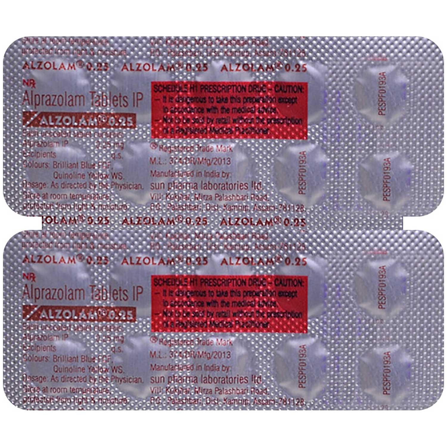 Alzolam 0.25 Tablet 10's, Pack of 10 TABLETS Alzolam 0.25 Tablet 10's, Pack of 10 TABLETS