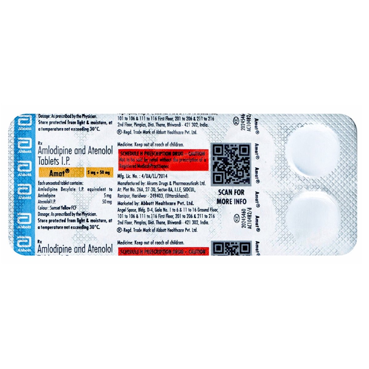 Amat Tablet 10's, Pack of 10 TABLETS Amat Tablet 10's, Pack of 10 TABLETS