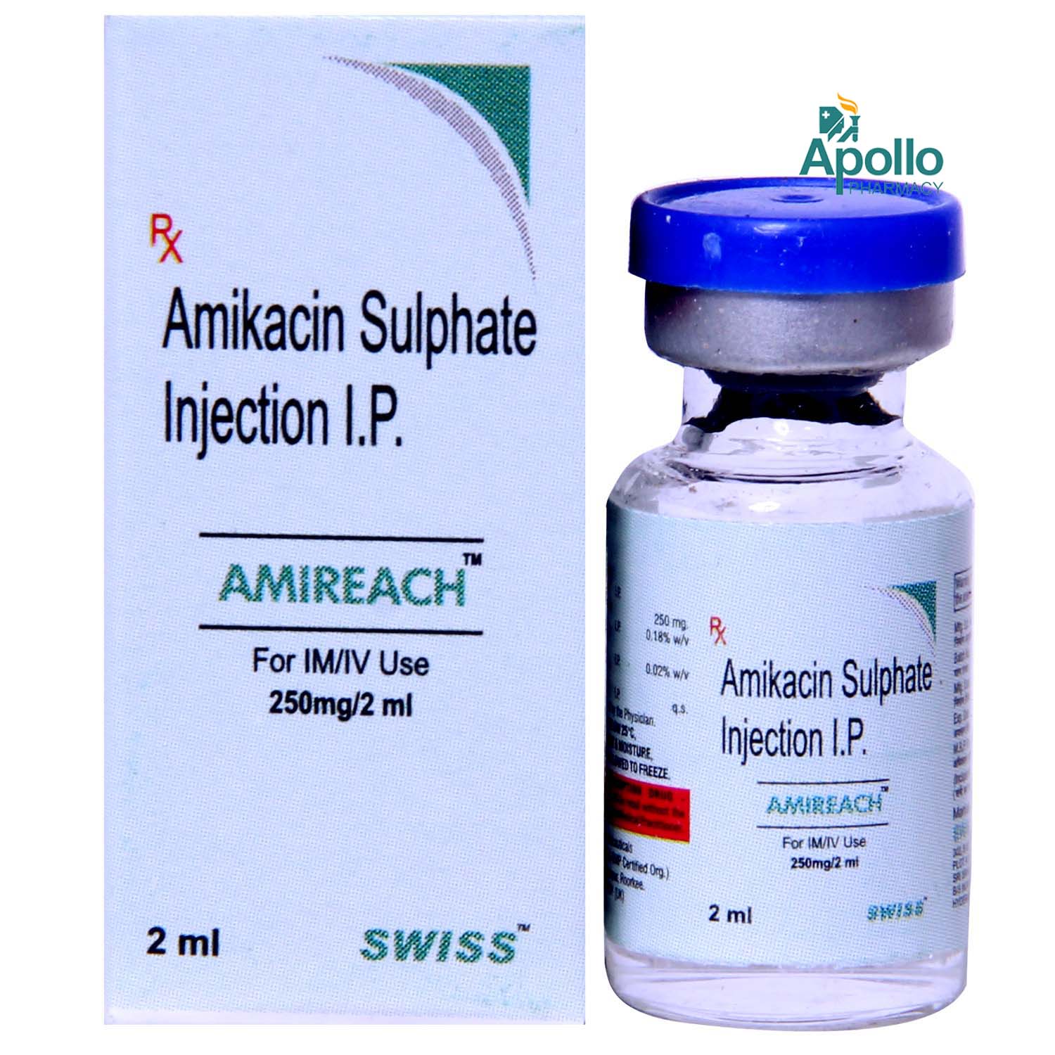 Amireach 250mg Injection 2ml, Pack of 1 Injection Amireach 250mg Injection 2ml, Pack of 1 Injection