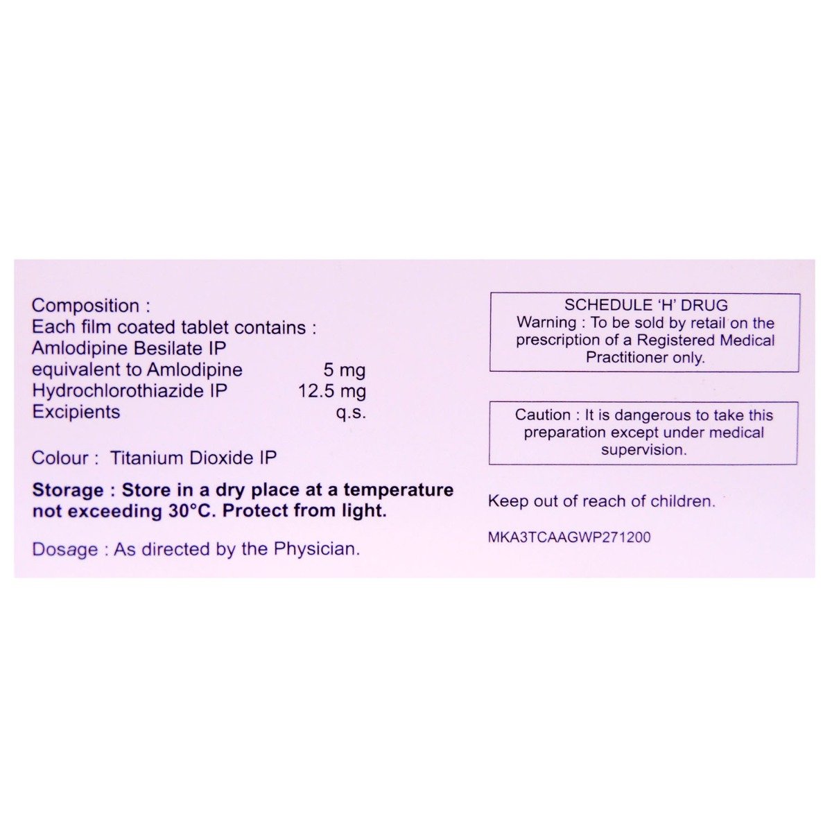 Amlokind H Tablet 10's, Pack of 10 TABLETS Amlokind H Tablet 10's, Pack of 10 TABLETS