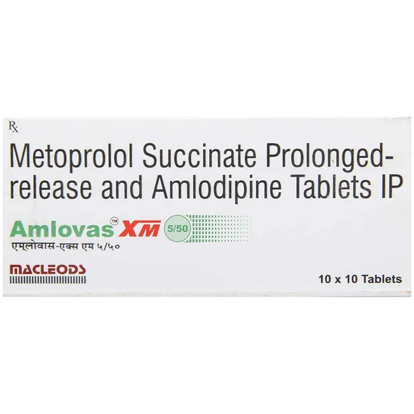 Amlovas XM 5/50 Tablet 10's, Pack of 10 TABLETS