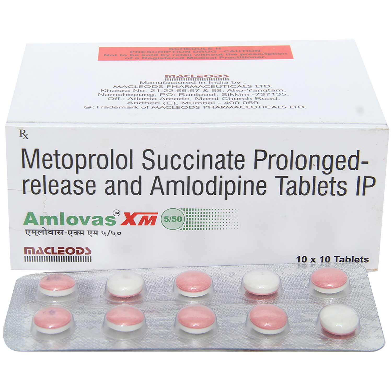 Amlovas XM 5/50 Tablet 10's, Pack of 10 TABLETS Amlovas XM 5/50 Tablet 10's, Pack of 10 TABLETS