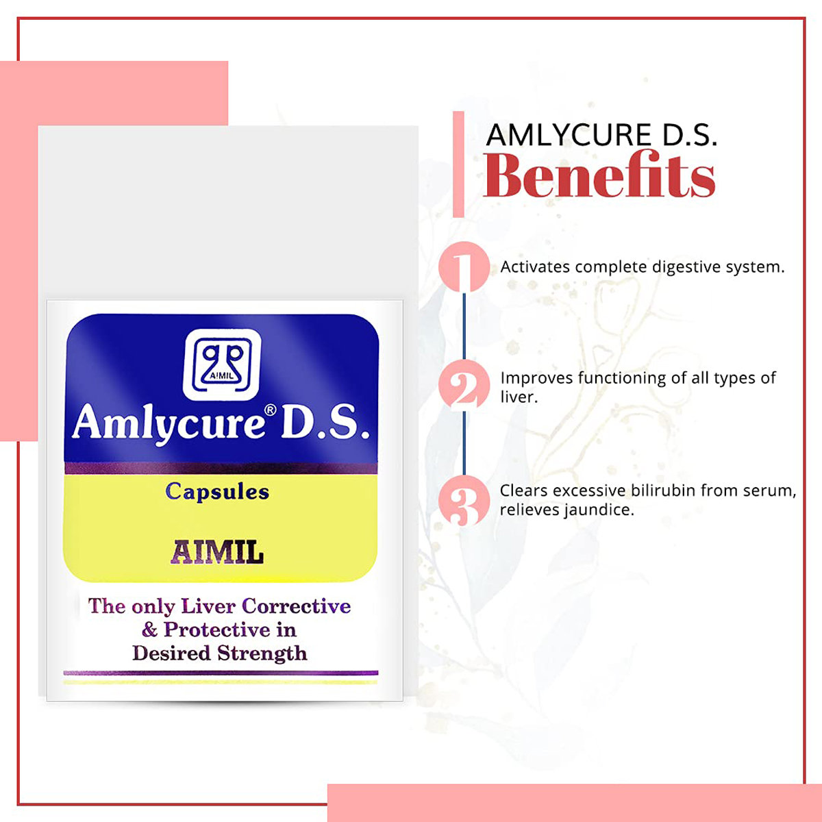 Aimil Amlycure D.S. Capsule 20's, Pack of 20 Aimil Amlycure D.S. Capsule 20's, Pack of 20