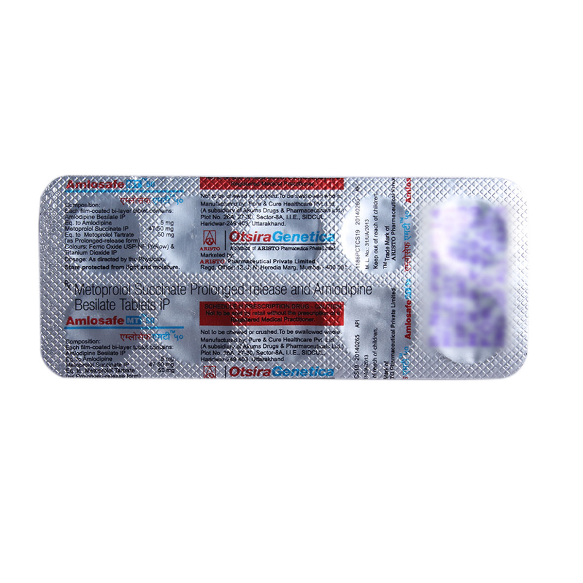 Buy Amlosafe MT 50 Tablet 10's Online