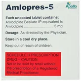 Amlopres-5 Tablet 30's, Pack of 30 TABLETS