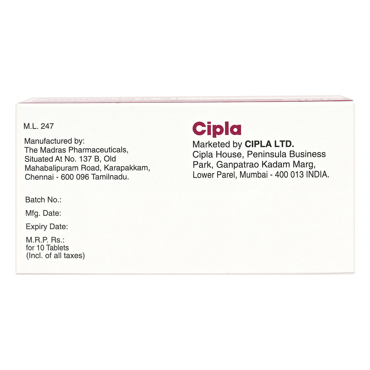 Amlopres B 5 Tablet 10's, Pack of 10 TabletS Amlopres B 5 Tablet 10's, Pack of 10 TabletS