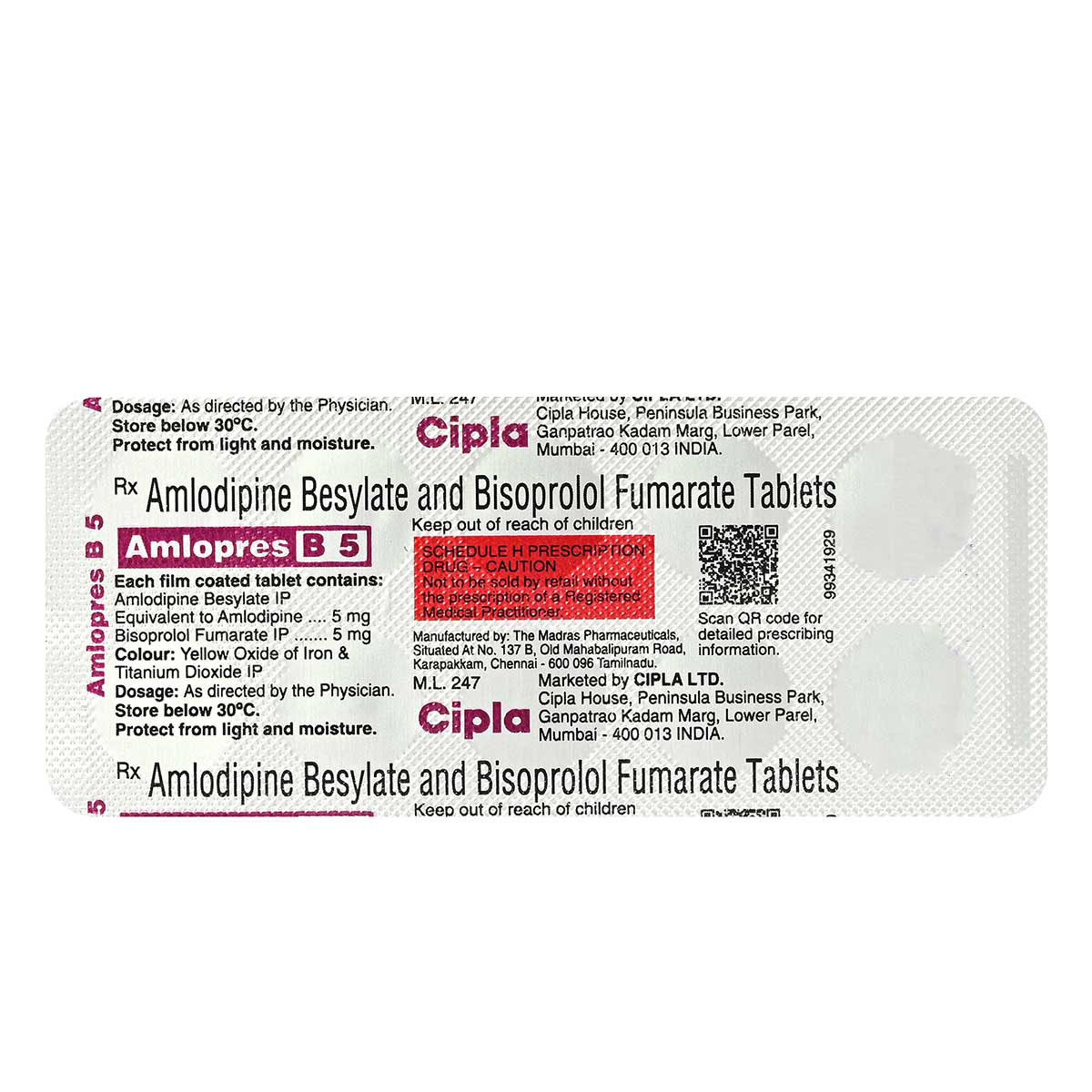 Amlopres B 5 Tablet 10's, Pack of 10 TabletS Amlopres B 5 Tablet 10's, Pack of 10 TabletS