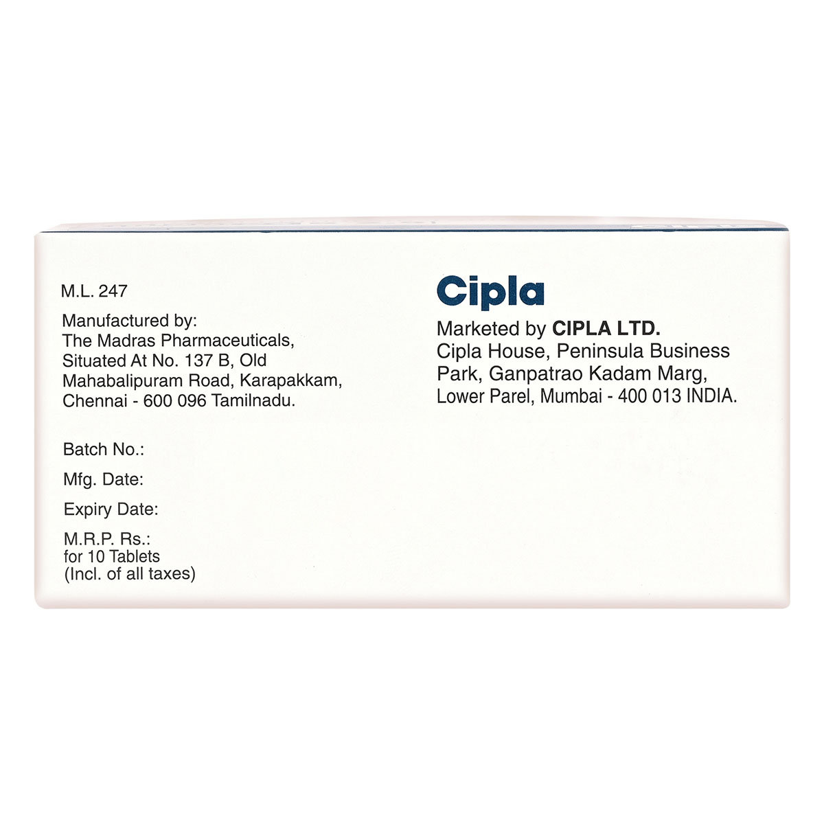 Amlopres B 2.5 Tablet 10's, Pack of 10 TabletS Amlopres B 2.5 Tablet 10's, Pack of 10 TabletS