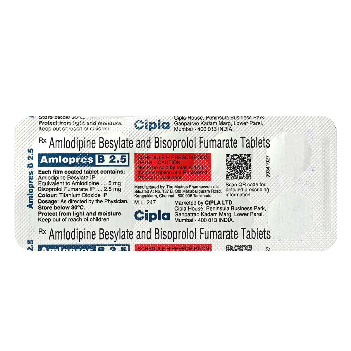 Amlopres B 2.5 Tablet 10's, Pack of 10 TabletS Amlopres B 2.5 Tablet 10's, Pack of 10 TabletS