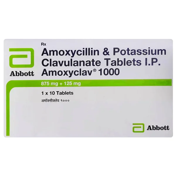 Amoxyclav 1000 Tablet 10's, Pack of 10 TABLETS