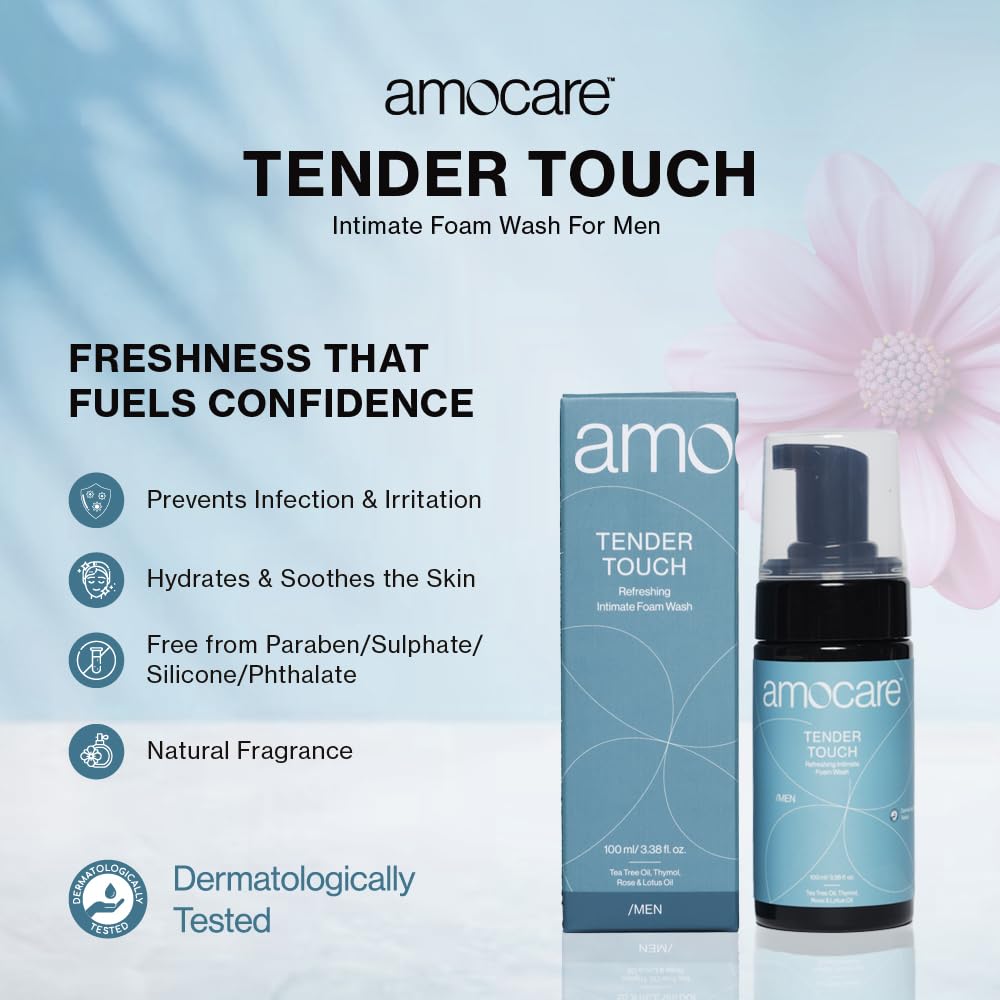 Amocare Tender Touch Intimate Foam Wash for Men, 100 ml, Pack of 1 Amocare Tender Touch Intimate Foam Wash for Men, 100 ml, Pack of 1