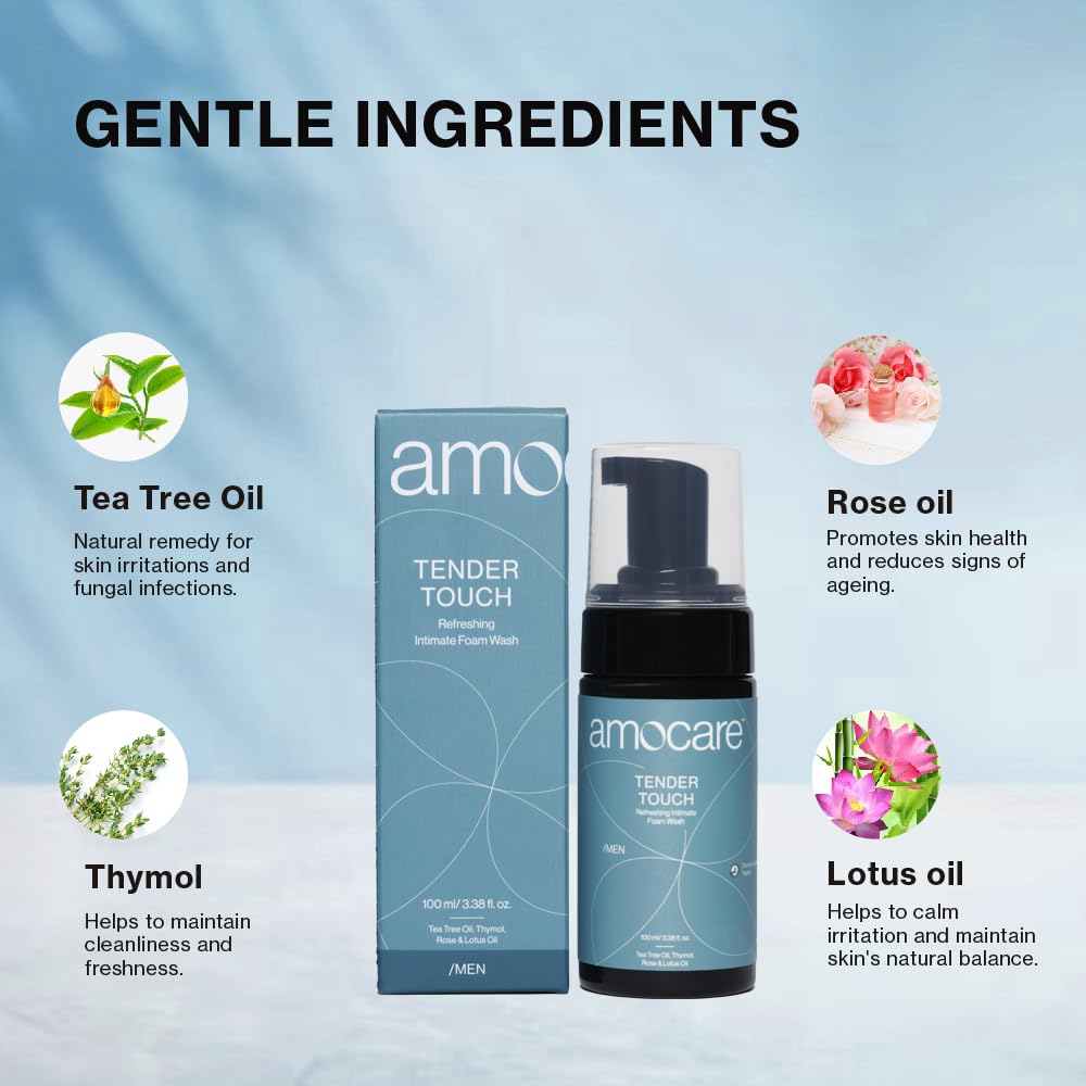 Amocare Tender Touch Intimate Foam Wash for Men, 100 ml, Pack of 1 Amocare Tender Touch Intimate Foam Wash for Men, 100 ml, Pack of 1