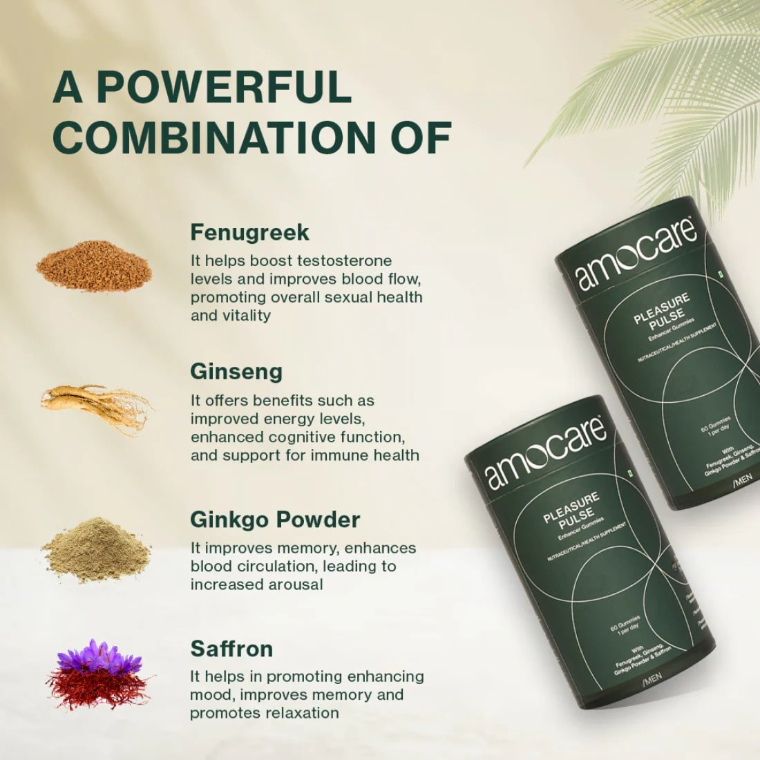 Amocare Pleasure Pulse Enhancer for Men, 60 Gummies, Pack of 1 Amocare Pleasure Pulse Enhancer for Men, 60 Gummies, Pack of 1