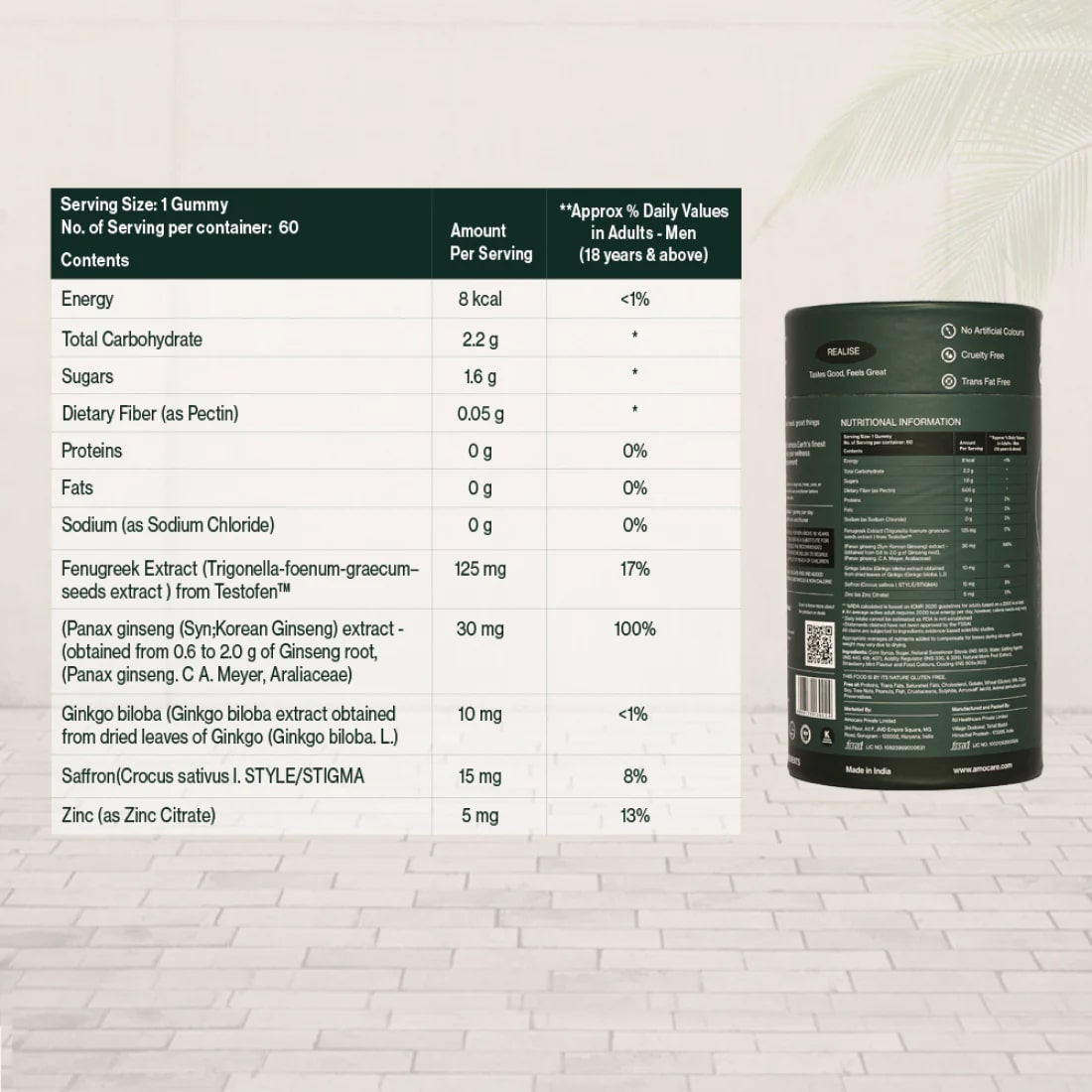 Amocare Pleasure Pulse Enhancer for Men, 60 Gummies, Pack of 1 Amocare Pleasure Pulse Enhancer for Men, 60 Gummies, Pack of 1