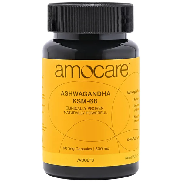 Amocare Ashwagandha KSM 66, 60 Veg Capsules