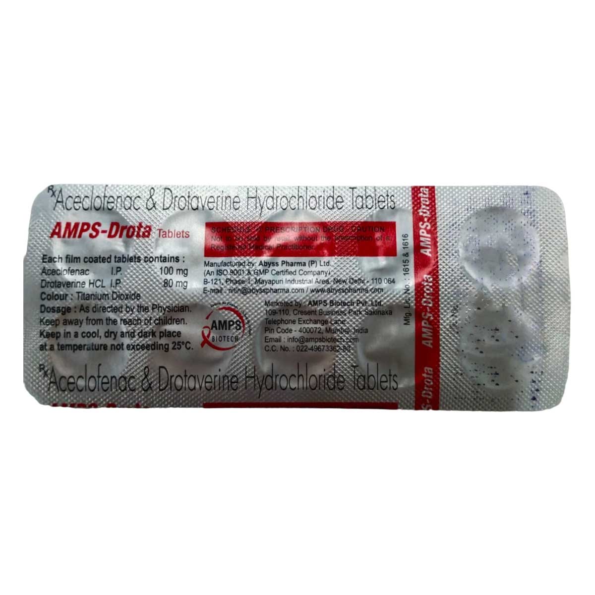 Amps Drota Tablet 10's, Pack of 10 TabletS Amps Drota Tablet 10's, Pack of 10 TabletS