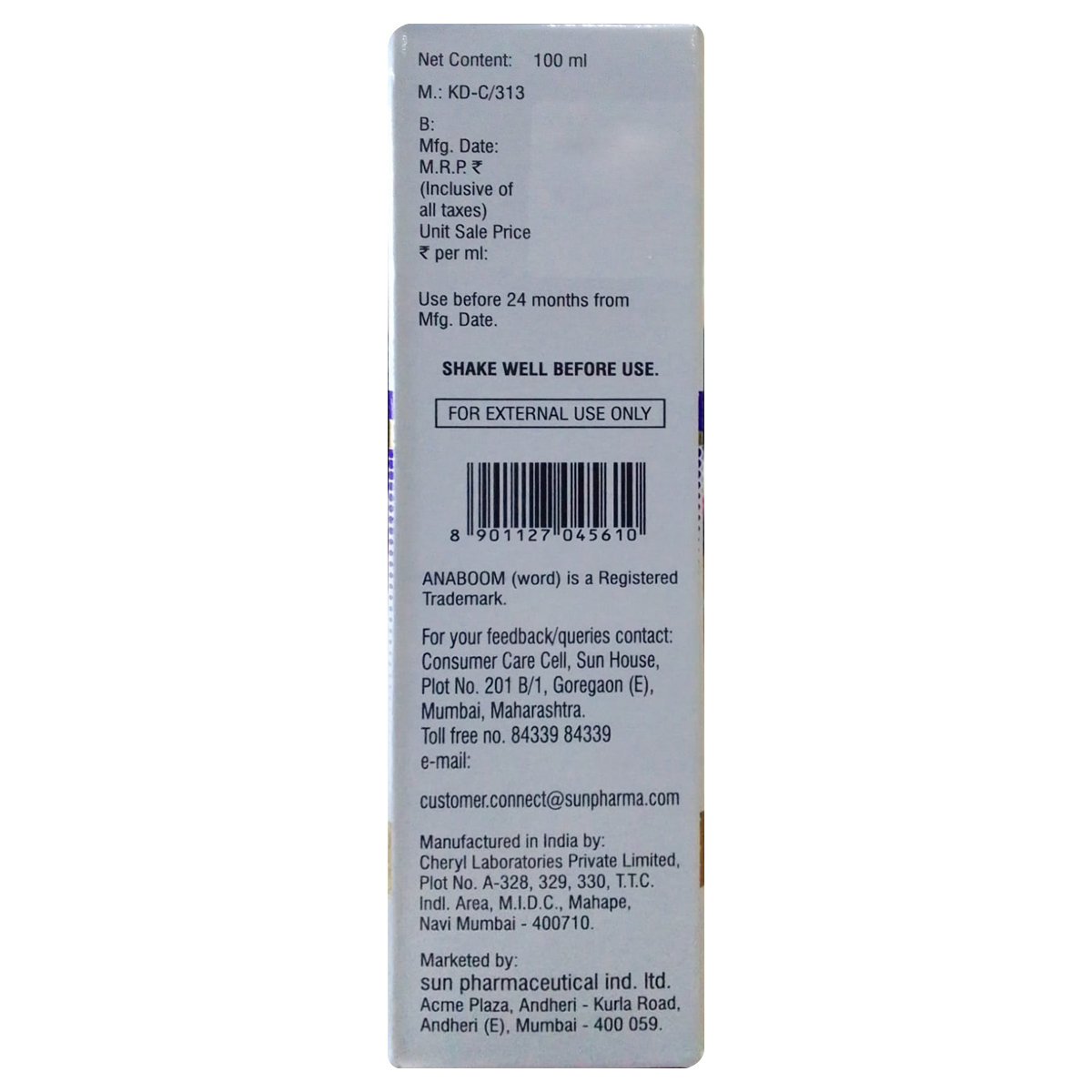 Anaboom Plus Anti Hairfall Shampoo, 100 ml, Pack of 1 Anaboom Plus Anti Hairfall Shampoo, 100 ml, Pack of 1