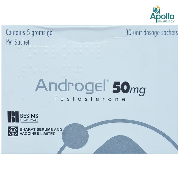 Androgel Testasterone 50 mg Sachet 5 gm, Pack of 1