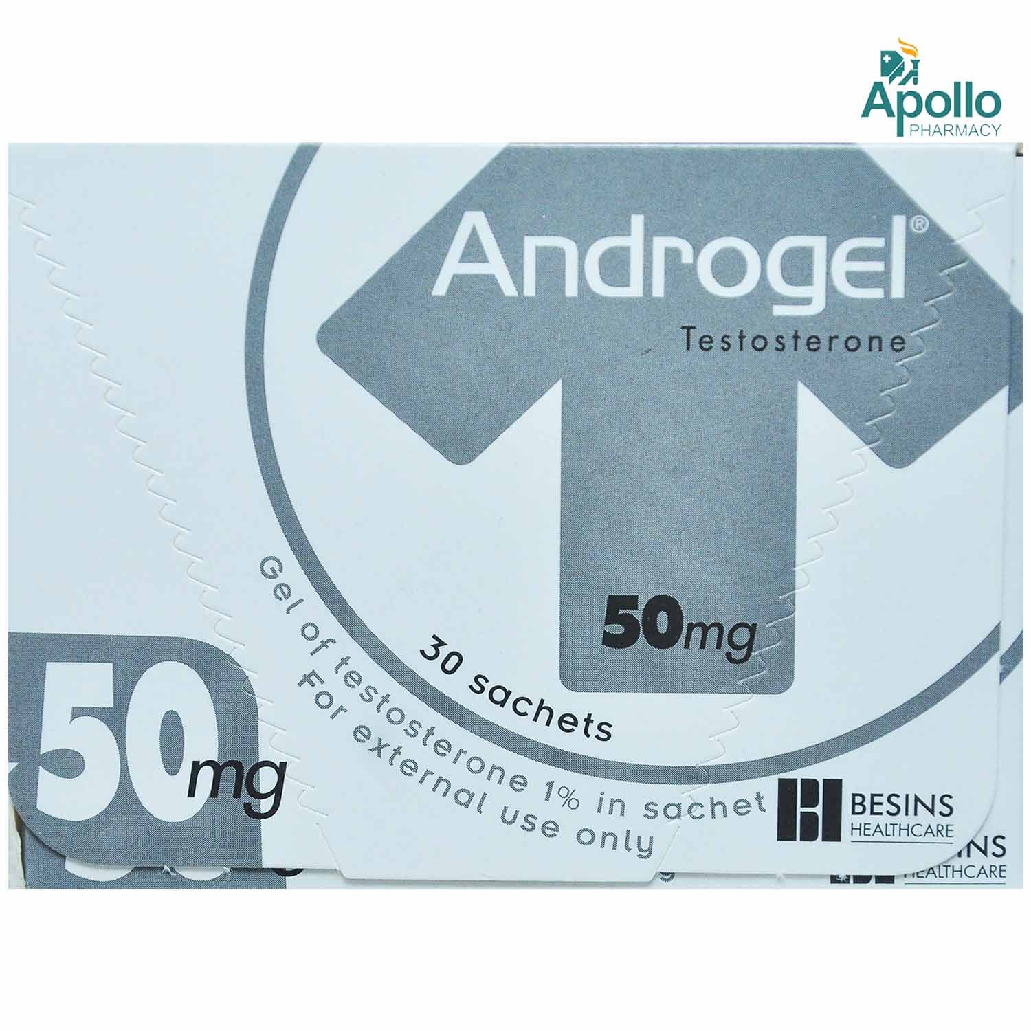 Androgel Testasterone 50 mg Sachet 5 gm, Pack of 1 Androgel Testasterone 50 mg Sachet 5 gm, Pack of 1