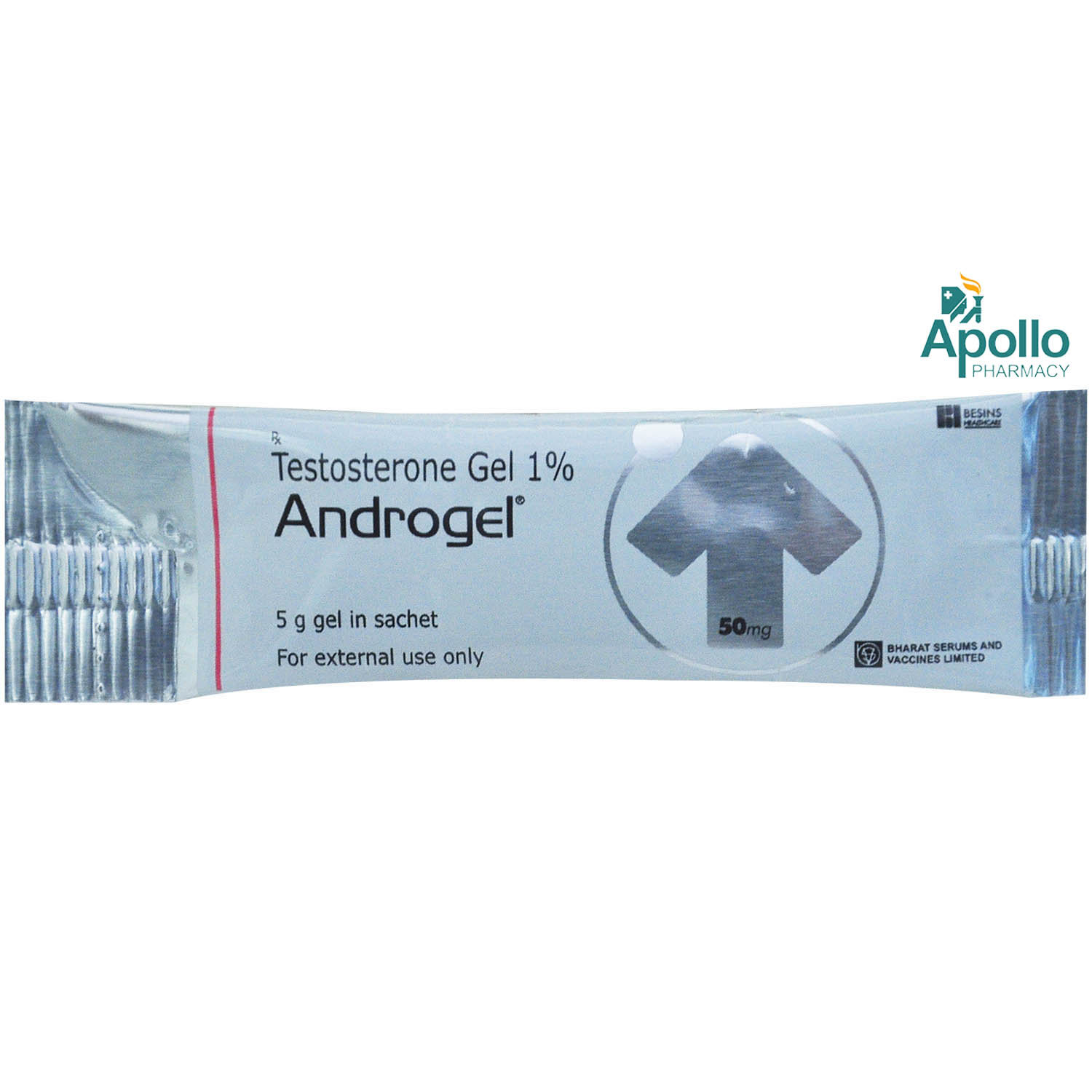 Androgel Testasterone 50 mg Sachet 5 gm, Pack of 1 Androgel Testasterone 50 mg Sachet 5 gm, Pack of 1