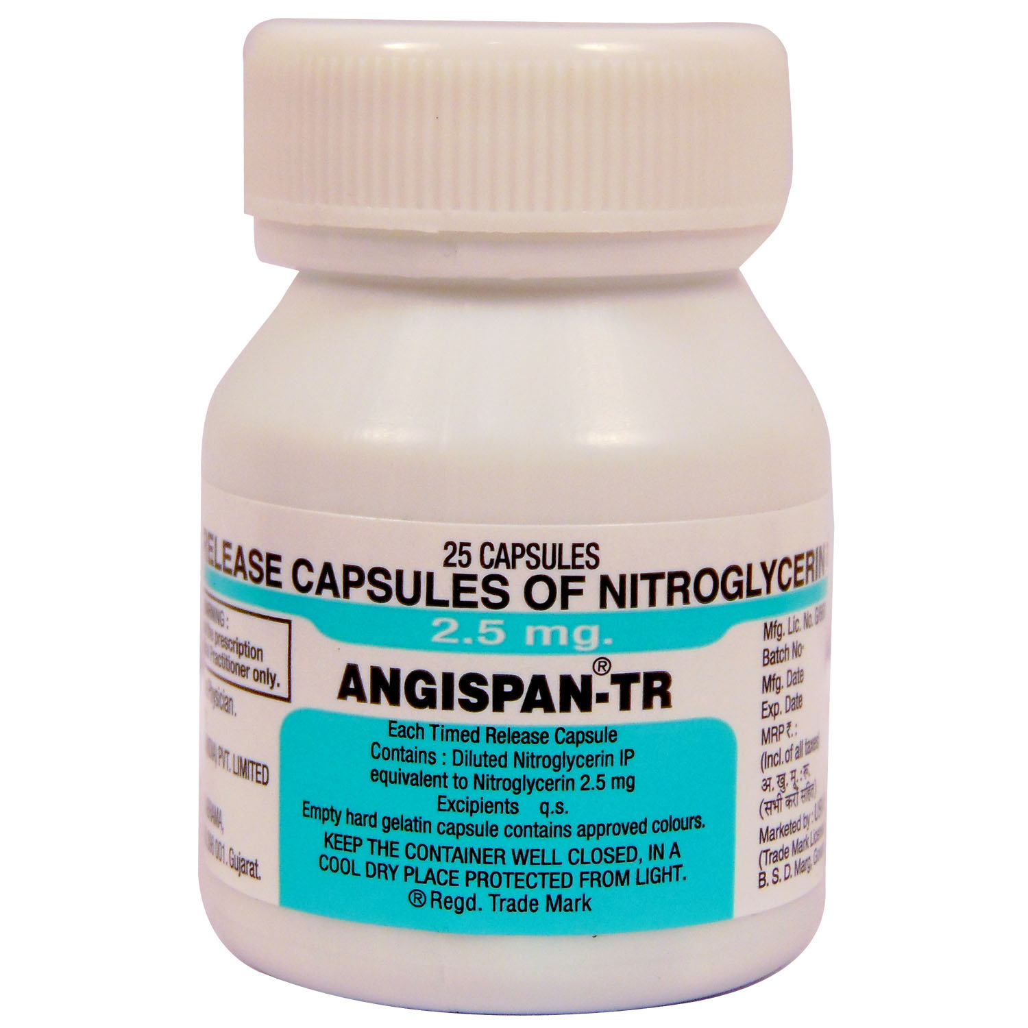 Angispan-TR 2.5 mg Capsule 25's, Pack of 1 CAPSULE Angispan-TR 2.5 mg Capsule 25's, Pack of 1 CAPSULE