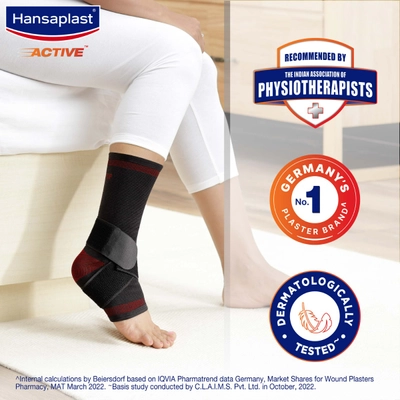 Hansaplast Active Ankle Binder Support OSFM (One Size Fits Most), 1 Count, Pack of 1