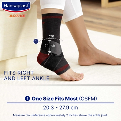 Hansaplast Active Ankle Binder Support OSFM (One Size Fits Most), 1 Count, Pack of 1