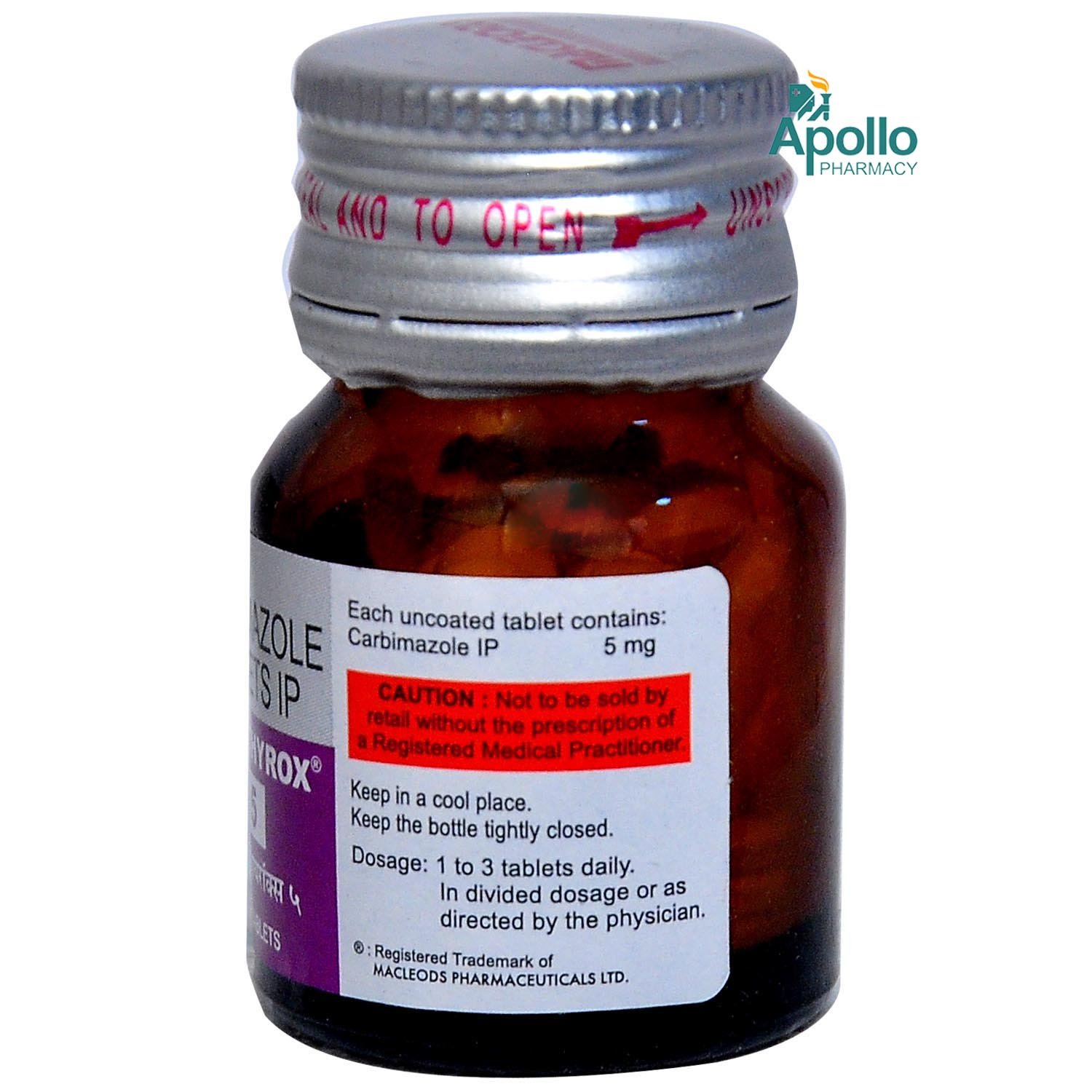 Anti Thyrox 5 Tablet 100's, Pack of 1 TABLET Anti Thyrox 5 Tablet 100's, Pack of 1 TABLET