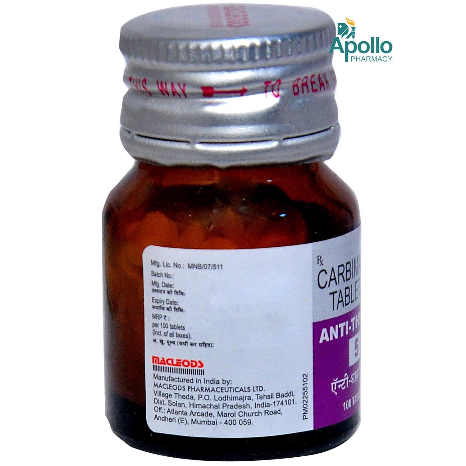 Anti Thyrox 5 Tablet 100's, Pack of 1 TABLET Anti Thyrox 5 Tablet 100's, Pack of 1 TABLET