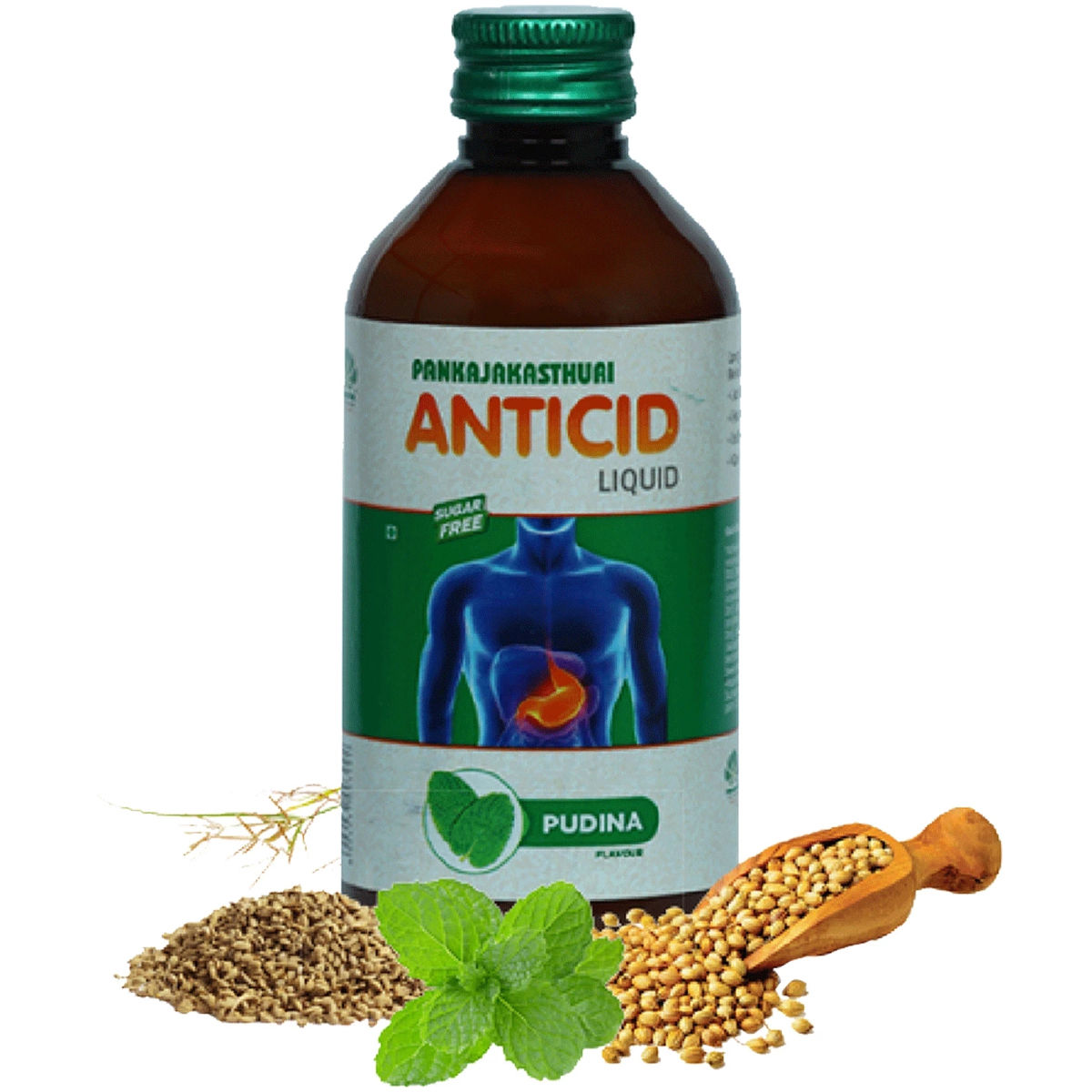 Pankajakasthuri Antacid Sugar Free Pudina Flavour Liquid, 200 ml Price