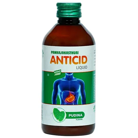 Pankajakasthuri Antacid Sugar Free Pudina Flavour Liquid, 100 ml