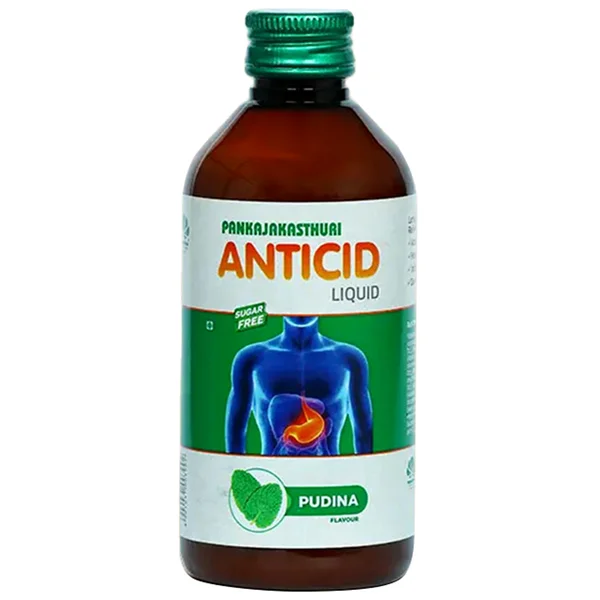 Pankajakasthuri Antacid Sugar Free Pudina Flavour Liquid, 100 ml, Pack of 1