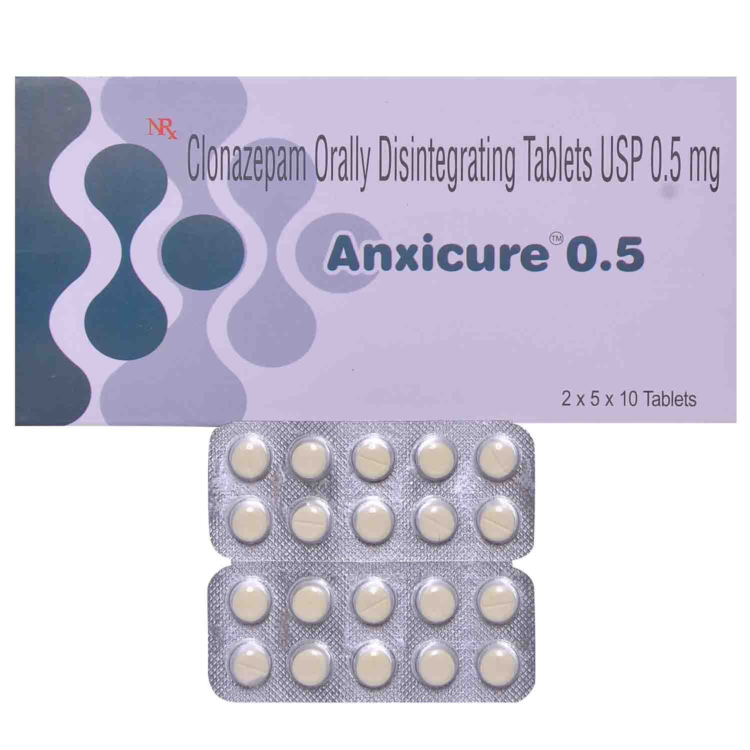 Anxicure 0.5mg Tablet 10's, Pack of 10 TABLETS Anxicure 0.5mg Tablet 10's, Pack of 10 TABLETS