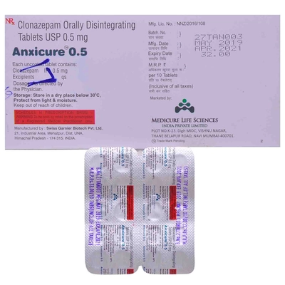 Anxicure 0.5mg Tablet 10's, Pack of 10 TABLETS