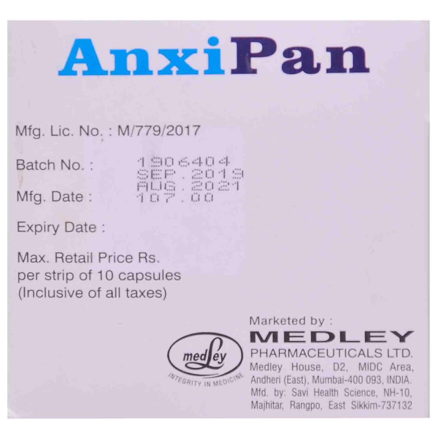 Anxipan Capsule 10's, Pack of 10 Anxipan Capsule 10's, Pack of 10