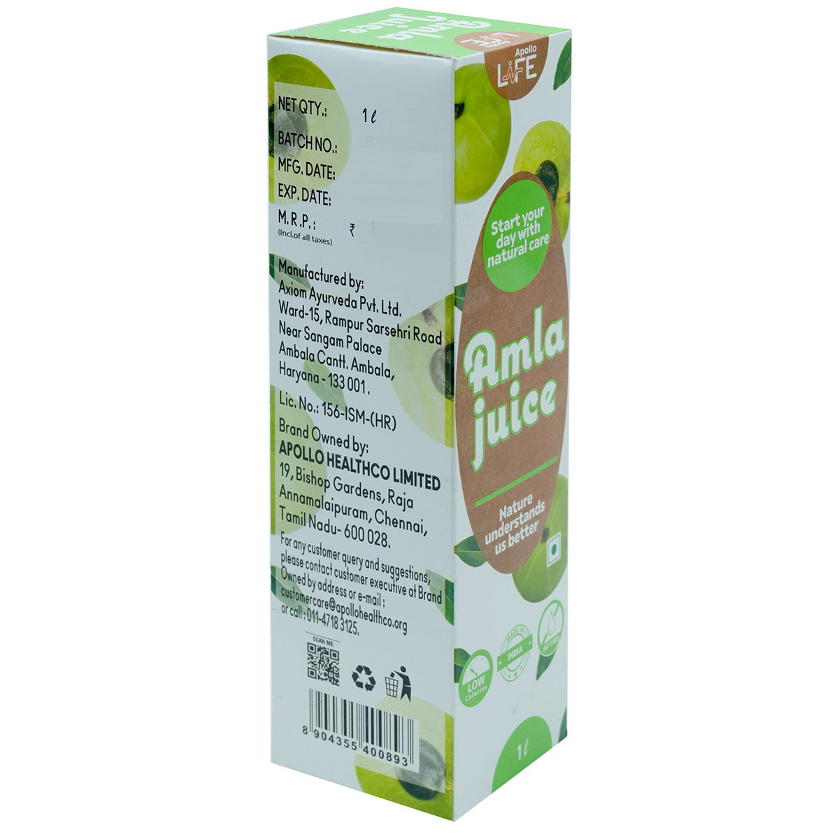Apollo Life Amla Juice, 1 Litre, Pack of 1 Apollo Life Amla Juice, 1 Litre, Pack of 1