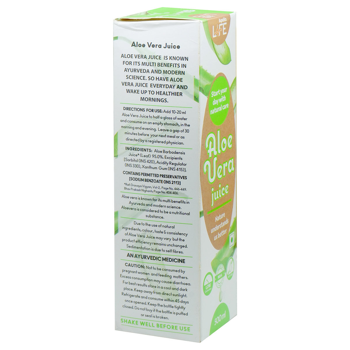 Apollo Life Aloe Vera Juice, 500 ml, Pack of 1 Apollo Life Aloe Vera Juice, 500 ml, Pack of 1