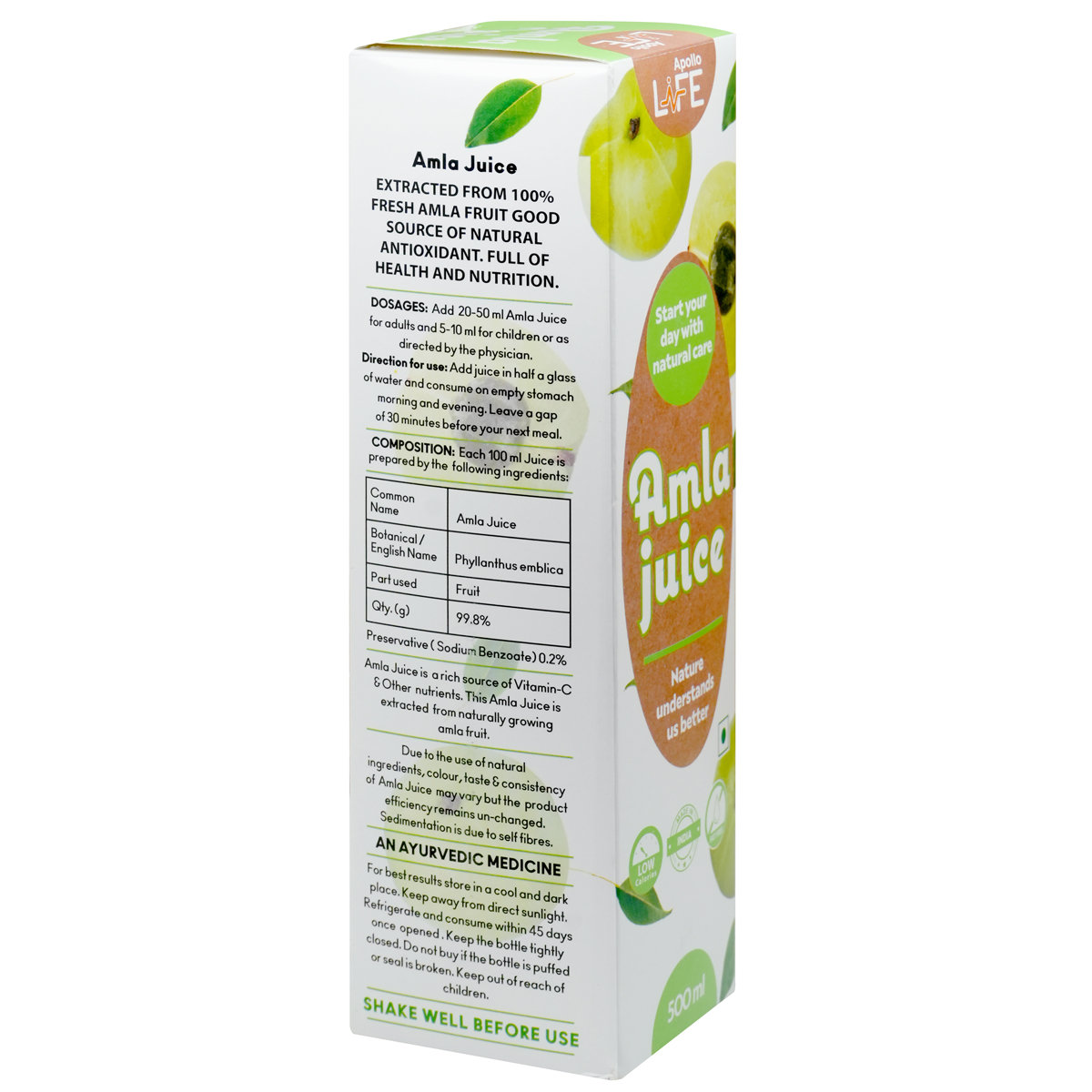 Apollo Life Natural Amla Juice, 500 ml, Pack of 1 Apollo Life Natural Amla Juice, 500 ml, Pack of 1