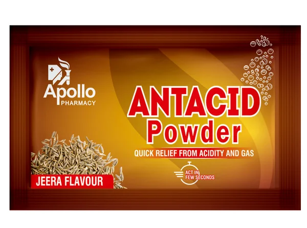 Apollo Pharmacy Antacid Jeera Flavour Powder, 30 gm (5gm x 6), Pack of 6