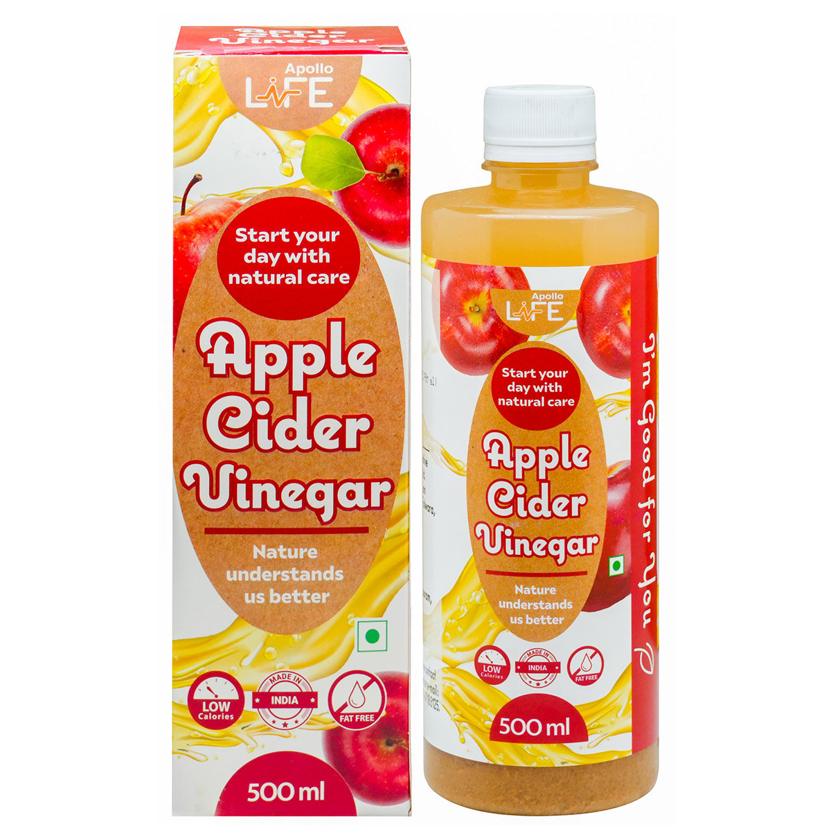 Apollo Life Apple Cider Vinegar Juice, 500 ml, Pack of 1 Apollo Life Apple Cider Vinegar Juice, 500 ml, Pack of 1
