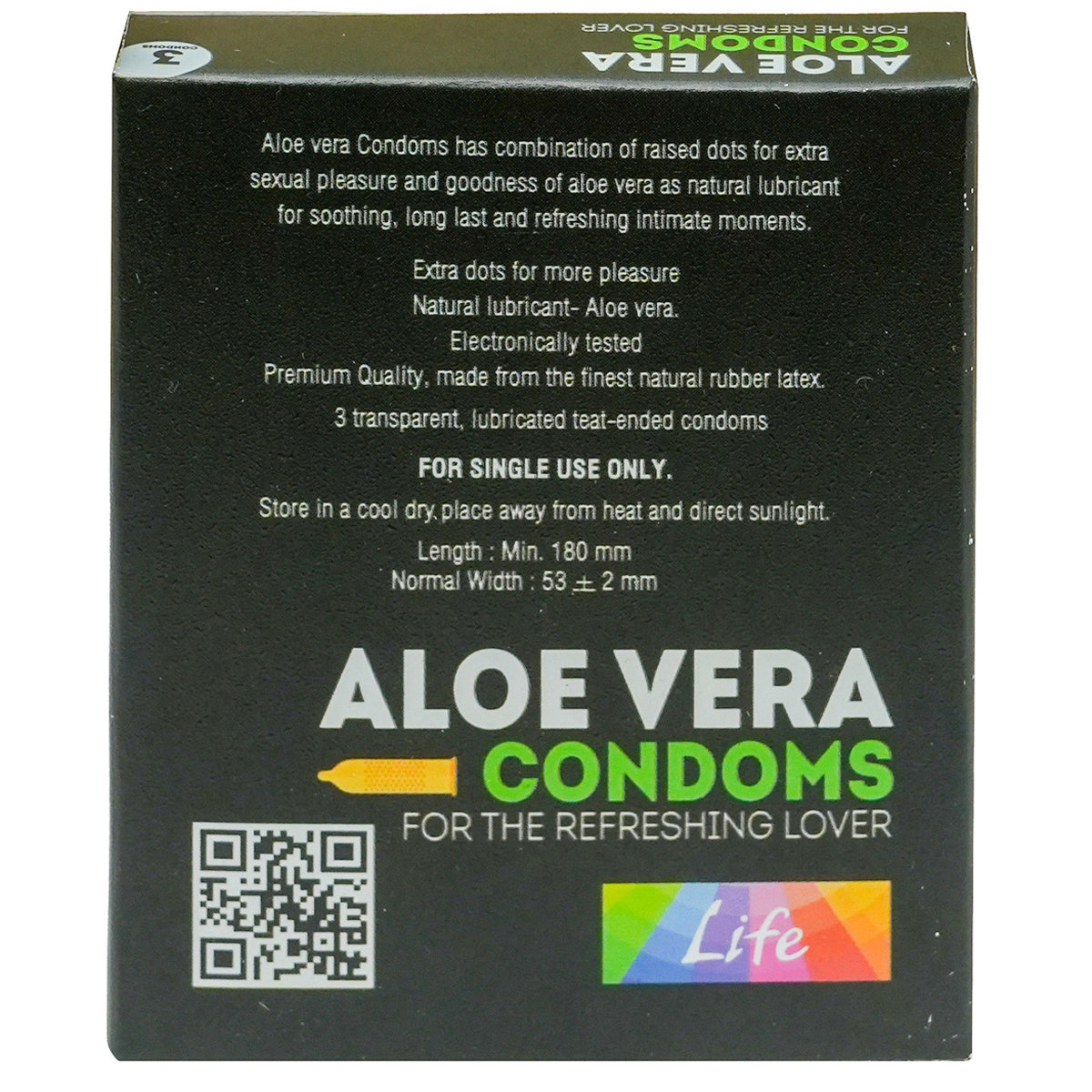 Apollo Life Aloe Vera Dotted Condoms, 3 Count, Pack of 1 Apollo Life Aloe Vera Dotted Condoms, 3 Count, Pack of 1