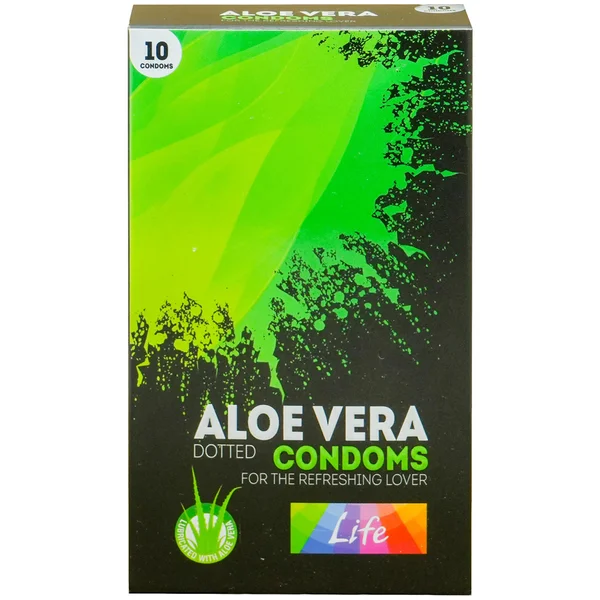 Apollo Life Aloe Vera Dotted Condoms, 10 Count, Pack of 1