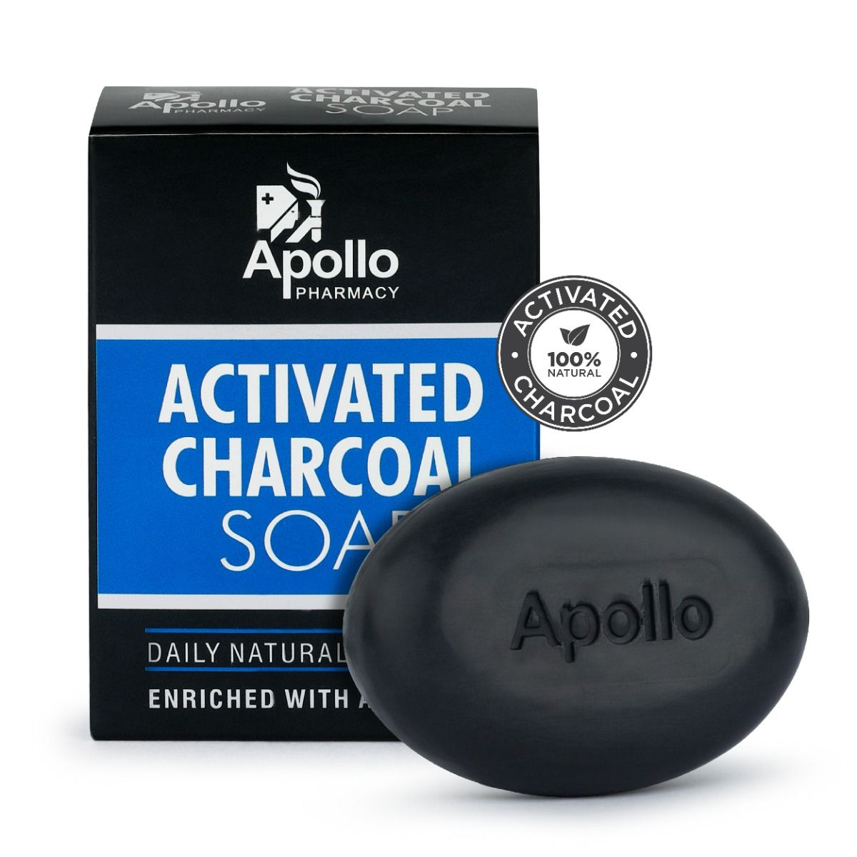 Apollo Pharmacy Activated Charcoal Soap, 250 gm (2x125 gm), Pack of 2 S