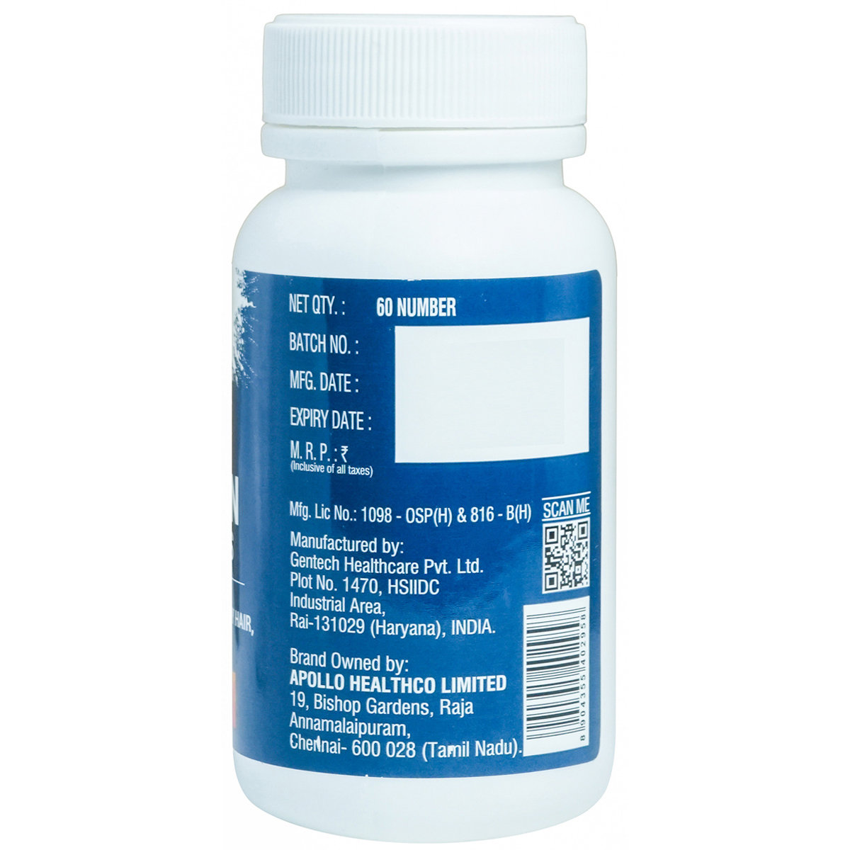 Apollo Life Biotin 5000 mcg, 60 Tablets, Pack of 1 Apollo Life Biotin 5000 mcg, 60 Tablets, Pack of 1