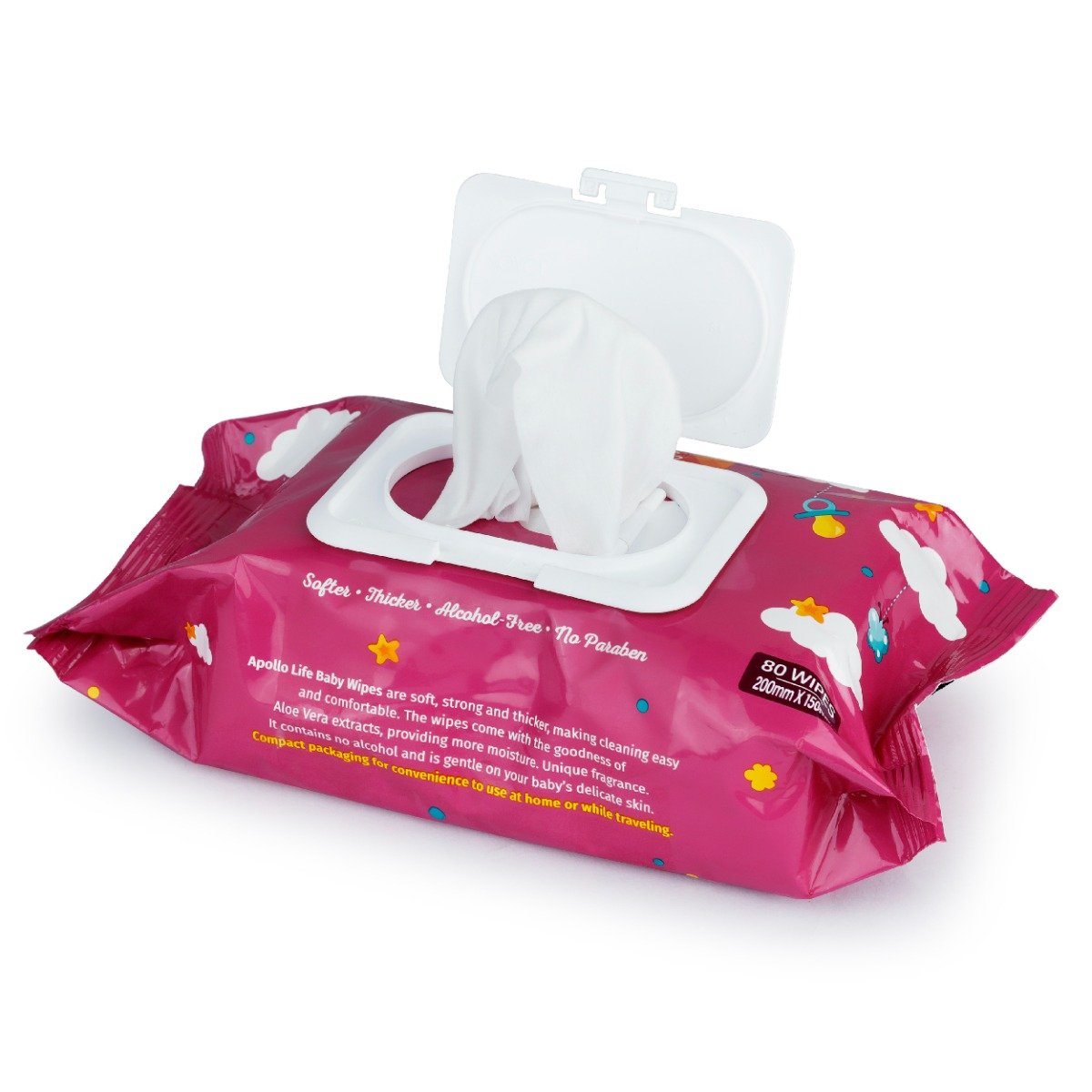 Apollo Life Baby Wipes, 160 Count (2x80 Wipes), Pack of 1 Apollo Life Baby Wipes, 160 Count (2x80 Wipes), Pack of 1