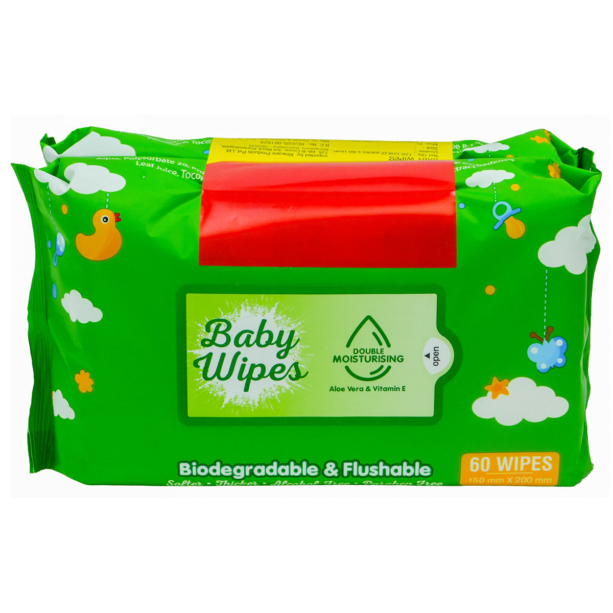 Apollo Life Biodegradable & Flushable Baby Wipes, 120 Count (2 x 60 Wipes), Pack of 1 Apollo Life Biodegradable & Flushable Baby Wipes, 120 Count (2 x 60 Wipes), Pack of 1
